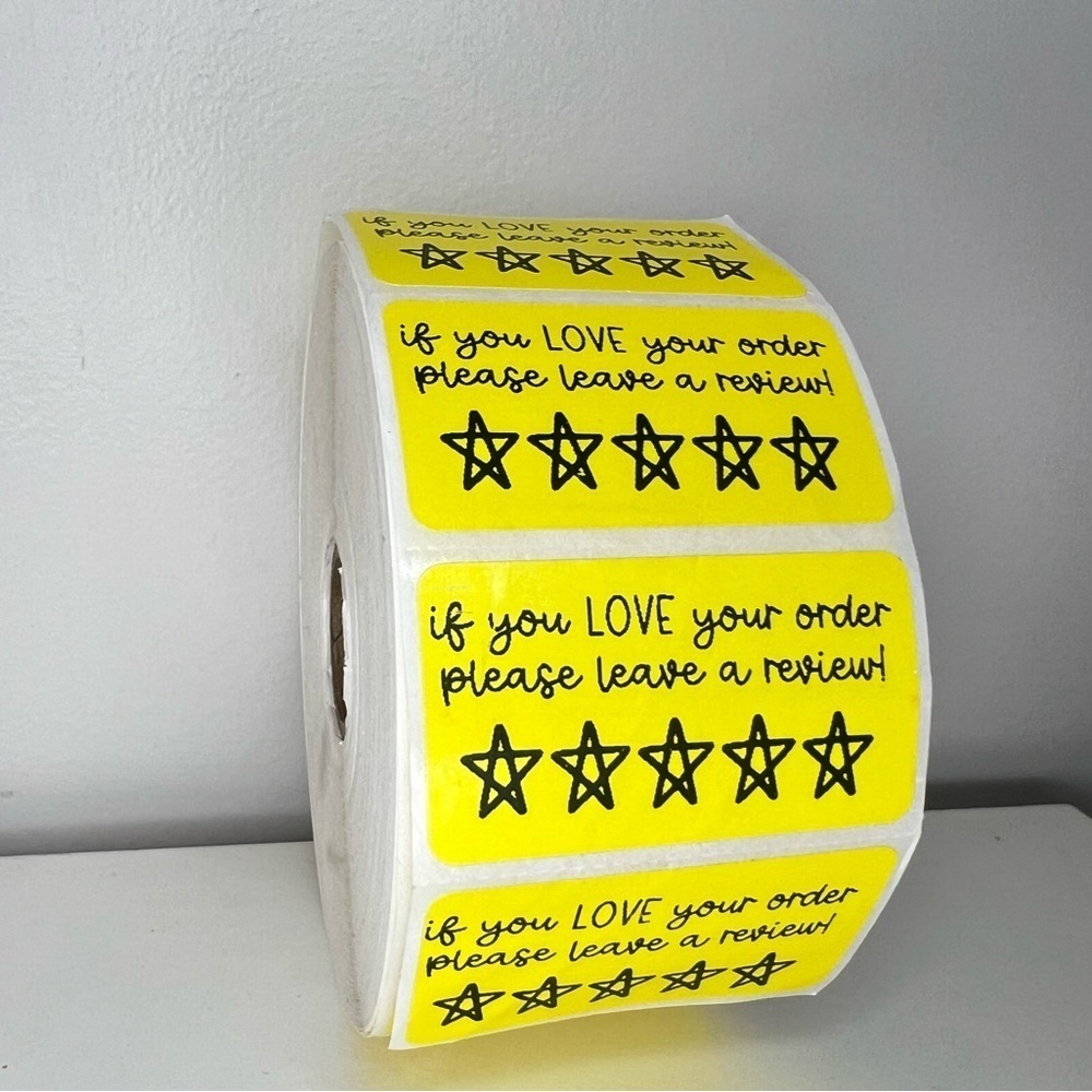 Thank You Stickers leave a review | Packaging Supplies NWT | 2 in nwt - Picture 8 of 8